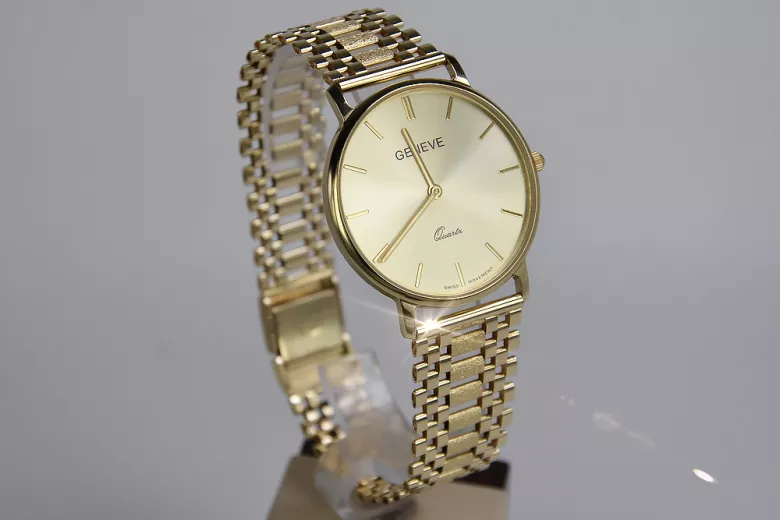 Reloj de oro para hombre Geneve ★ zlotychlopak.pl ★ Pureza de oro 585 333 Precio bajo!