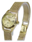 14K Gold Italian Women's Watch, Round 24mm, Quartz