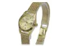 Złoty zegarek damski 14k 585 z bransoletą Geneve lw020y&lbw003y