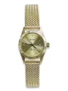 14K Gold Italian Women's Watch, Round 24mm, Quartz