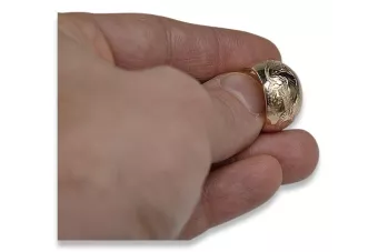 Русское советское розовое винтажное кольцо из золота 14 карат 585 пробы vrn007