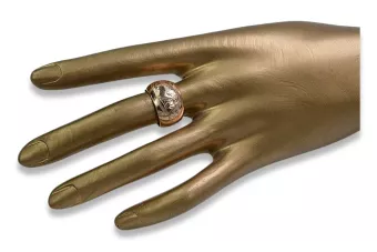 Русское советское розовое винтажное кольцо из золота 14 карат 585 пробы vrn007