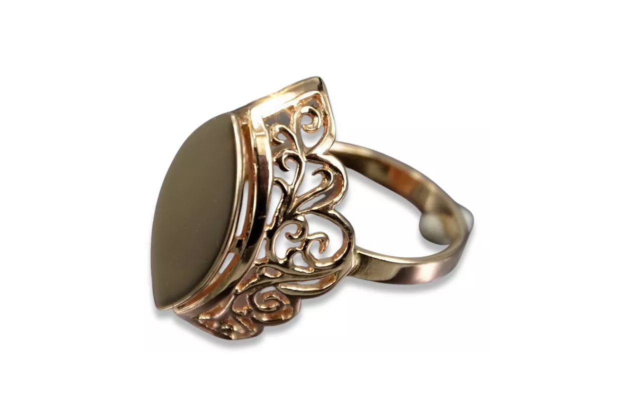 Russian Soviet rose pink 14k 585 gold Vintage ring vrn008