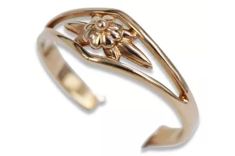 Russischer sowjetischer rosafarbener 14-karätiger 585-Gold-Vintage-Ring vrn071