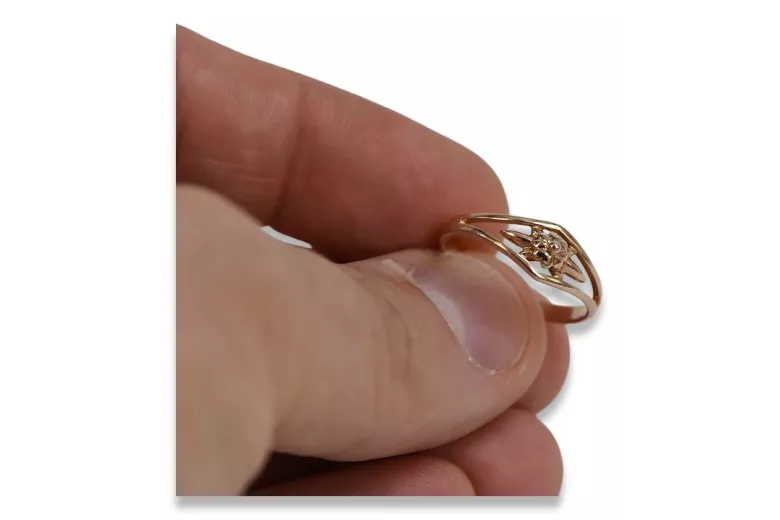Radziecki 14k 585 złoty Rosyjski pierścionek z różowego złota vrn071