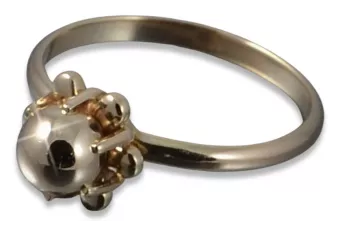 Rosyjski pierścionek z różowego czerwonego złota 14k 585 Vintage vrn018