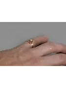 Русский Советский розовый розовый 14k 585 золото Винтажное кольцо vrn018