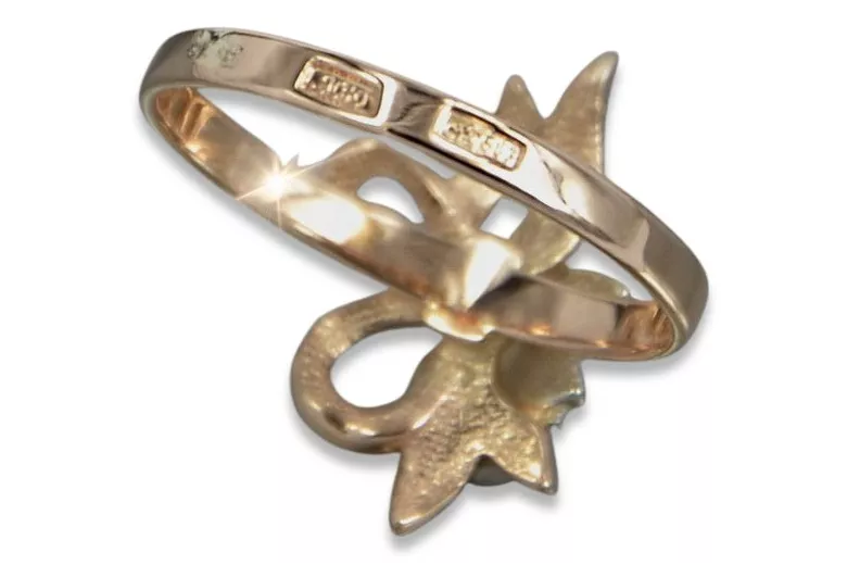 Russisch Sowjet rosa 14 Karat 585 gold Vintage Ring vrn043