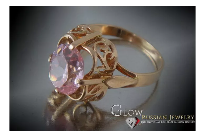 Ruso Soviet rosa 14k 585 oro Alejandrita Rubí Esmeralda Zafiro Zircón anillo vrc075