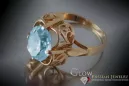 Sovietų 14k 585 aukso Rusijos rožinio aukso žiedas su Aleksandrinu Rubinu Sapiru Smaragdu Zirkonija vrc075
