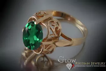 Russian Soviet rose 14k 585 gold Alexandrite Ruby Emerald Sapphire Zircon ring  vrc075