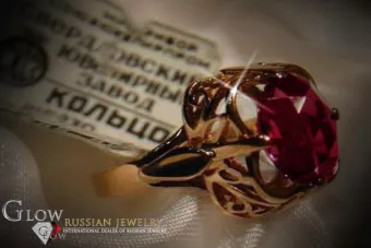 Inelul sovietic rus de aur roz 14K Alexandrite Ruby Emerald Safir Zircon 585 vrc075