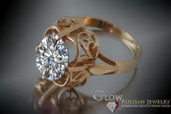 Anillo de oro rosa soviético ruso 14K Alejandrita Rubí Esmeralda Zafiro Zircón 585 vrc075