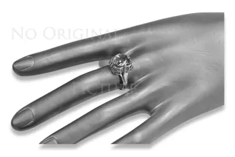 Soviet 14k 585 Zlatý Ruský Ring of Pink Gold s Alexandryt Rubin Sapphire Emerald Zirkón VRC075