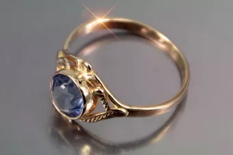 Vintage Rose Gold Ring 14K Alexandrite Ruby Emerald Sapphire Zircon 585 vrc373