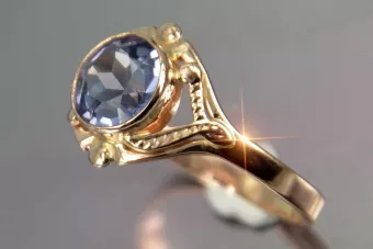 Russian Soviet rose 14k 585 gold Alexandrite Ruby Emerald Sapphire Zircon ring  vrc373