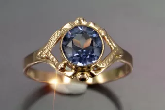 Sovietų 14k 585 aukso Rusijos rožinio aukso žiedas su Aleksandrinu Rubinu Sapiru Smaragdu Zirkonija vrc373