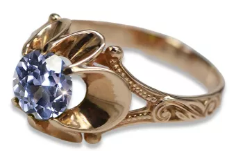 Rus sovietic Rose Gold Ring 14K Alexandrite Ruby Emerald Safir Zircon 585 vrc377