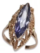 Russian Soviet rose 14k 585 gold Alexandrite Ruby Emerald Sapphire Zircon ring  vrc005