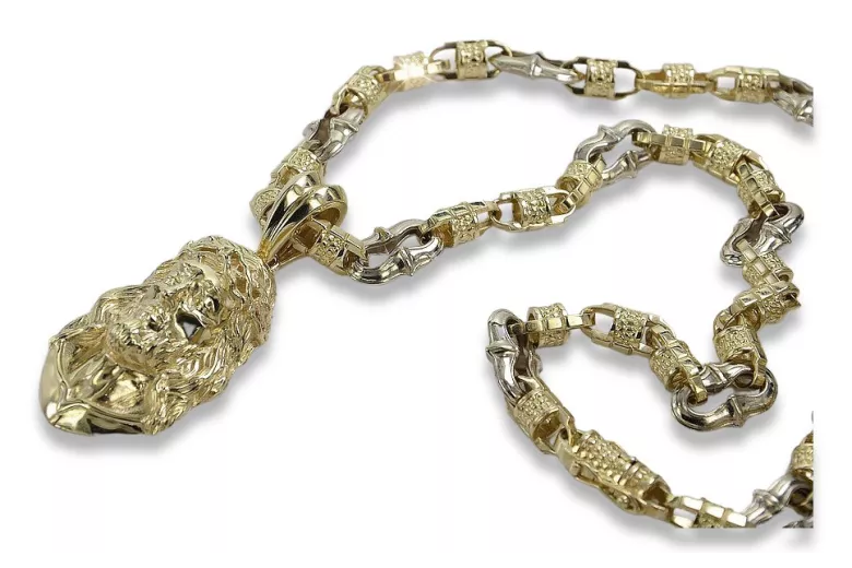 Medallón de oro de Dios con una cadena ★ zlotychlopak.pl ★ Oro 585 333 Precio bajo