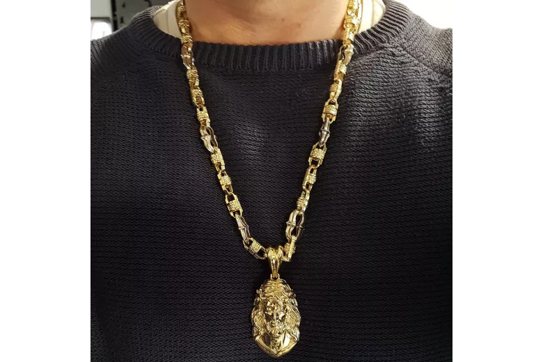 Gold God's medallion with a chain ★ zlotychlopak.pl ★ Gold 585 333 Low price
