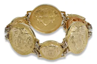 Auksinė apyrankė, graikiškas raštas, 14K 585, itališkas, CB157YW