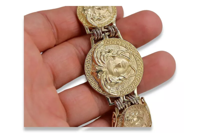 Złota bransoleta grecki wzór 14k 585 włoska cb157yw
