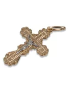 Złoty krzyż Prawosławny 14k 585 zawieszka krzyżyk czerwone białe złoto oc002rw