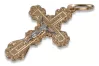 Złoty krzyż Prawosławny 14k 585 zawieszka krzyżyk czerwone białe złoto oc002rw