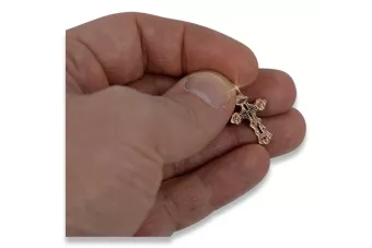 Ortodoksų auksinis kryžius russiangold.com ★ Aukso 585 333 Maža kaina