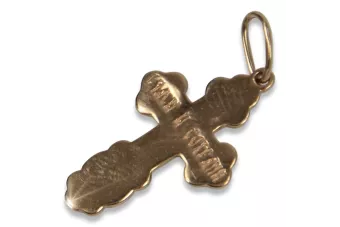 Russische Rose Italienisches Gelbgold Orthodoxes Kreuz oc019r