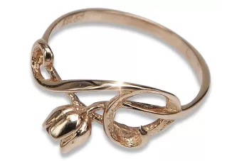 Ruso soviético rosa rosa 14k 585 oro Anillo vintage vrn145