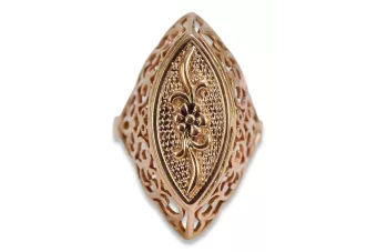 Soviet 14k 585 Zlatý Ruský Ring s Pink Gold VRN016