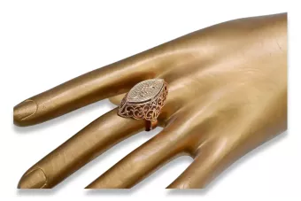 Ruso soviético rosa rosa 14k 585 oro anillo Vintage vrn016