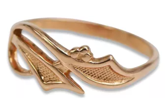 Ruso soviético rosa rosa 14k 585 oro Anillo vintage vrn049