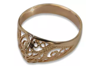 Radziecki 14k 585 złoty Rosyjski pierścionek z różowego złota vrn062