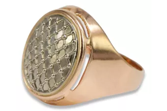 Sovětský 14k 585 Zlatý ruský prsten s růžovým zlatem VRN177