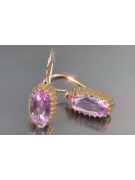 Russische Sowjetische Rose Pink 14k 585 Gold Ohrringe vec047 Alexandrit Rubin Smaragd Saphir ...