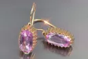 Russische Sowjetische Rose Pink 14k 585 Gold Ohrringe vec047 Alexandrit Rubin Smaragd Saphir ...