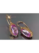 Russische Sowjetische Rose Pink 14k 585 Gold Ohrringe vec047 Alexandrit Rubin Smaragd Saphir ...