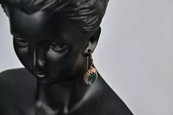 Boucles d’oreilles en or rose soviétique russe 14k 585 vec047 alexandrite rubis émeraude saphir ...