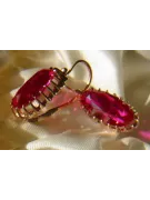 Boucles d’oreilles en or rose soviétique russe 14k 585 vec047 alexandrite rubis émeraude saphir ...
