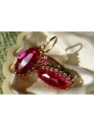 Boucles d’oreilles en or rose soviétique russe 14k 585 vec047 alexandrite rubis émeraude saphir ...