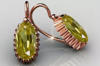 Ruso soviético rosa rosa 14k 585 pendientes de oro vec047 alejandrita rubí esmeralda zafiro ...