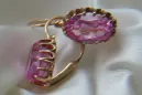 Russische Sowjetische Rose Pink 14k 585 Gold Ohrringe vec064 Alexandrit Rubin Smaragd Saphir ...