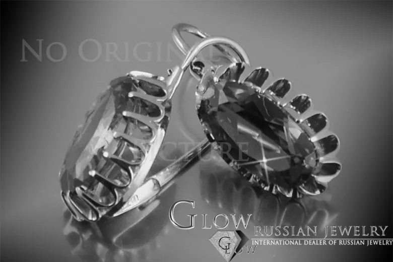 Russisches sowjetisches Silber 925 Alexandrit Rubin Smaragd Saphir Aquamarin Zirkon ... Ohrringe vec064s