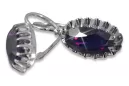  Silver 925 Alexandrite Ruby Emerald Sapphire Aquamarine Zircon ... Pendientes VEC064S