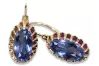 Vintage silver rose gold plated 925 Alexandrite Ruby Emerald Sapphire Aquamarine Zircon ... earrings vec064rp