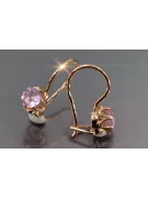 Russische Sowjetische Rose Pink 14k 585 Gold Ohrringe vec069 Alexandrit Rubin Smaragd Saphir ...