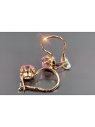 Russische Sowjetische Rose Pink 14k 585 Gold Ohrringe vec069 Alexandrit Rubin Smaragd Saphir ...